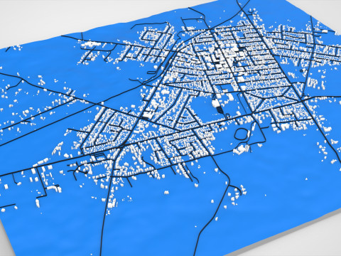 Paesaggio urbano Hawera Nuova Zelanda Modello 3D