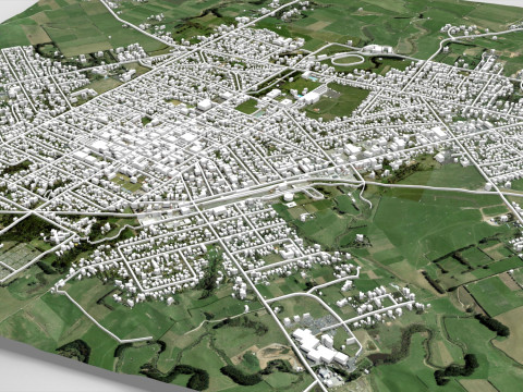 Paesaggio urbano Hawera Nuova Zelanda Modello 3D