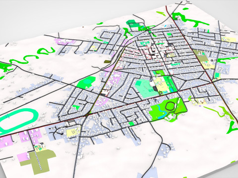 Paesaggio urbano Hawera Nuova Zelanda Modello 3D