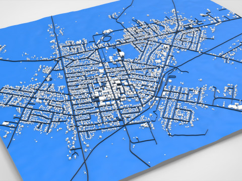 Paesaggio urbano Hawera Nuova Zelanda Modello 3D