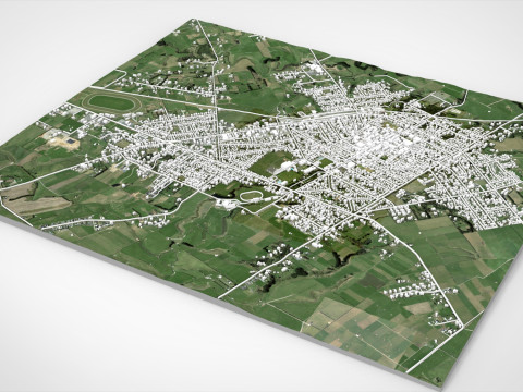 Paesaggio urbano Hawera Nuova Zelanda Modello 3D