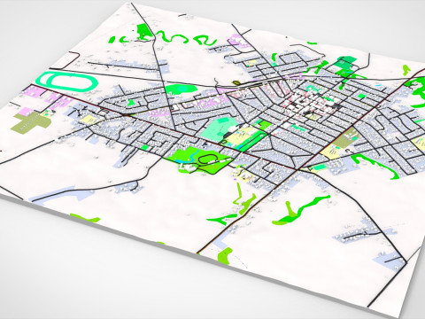 Paesaggio urbano Hawera Nuova Zelanda Modello 3D
