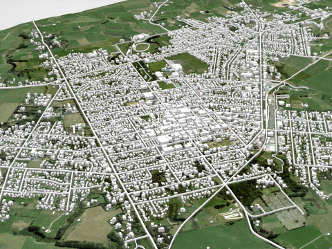 Paesaggio urbano Hawera Nuova Zelanda Modello 3D