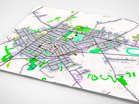 Paesaggio urbano Hawera Nuova Zelanda Modello 3D