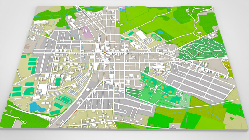 Paesaggio urbano Gettysburg Pennsylvania USA Modello 3D .c4d .max .obj .3ds .fbx .stl .blend