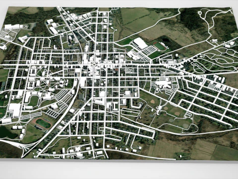 Cityscape Gettysburg Pennsylvania USA 3D Model