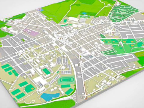 Cityscape Gettysburg Pennsylvania USA 3D Model