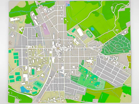 Cityscape Gettysburg Pennsylvania USA 3D Model