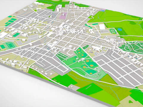 Cityscape Gettysburg Pennsylvania USA 3D Model