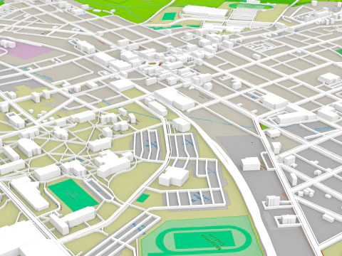 Cityscape Gettysburg Pennsylvania USA 3D Model