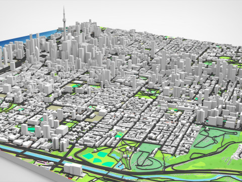 Pemandangan kota Toronto Kanada Model 3D