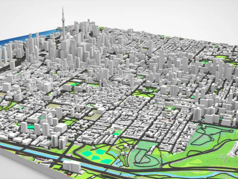 Paisagem urbana de Toronto Canad&aacute; Modelo 3D