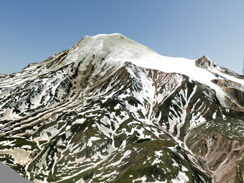 Paesaggio di montagna Vulcano Ichinskaya Sopka Penisola di Kamchatka Modello 3D .c4d .max .obj .3ds .fbx .stl .blend 
