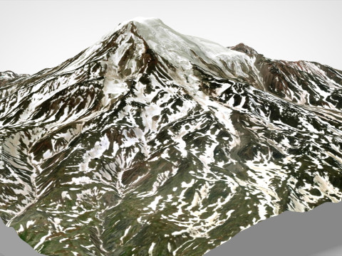 Paesaggio di montagna Vulcano Ichinskaya Sopka Penisola di Kamchatka Modello 3D