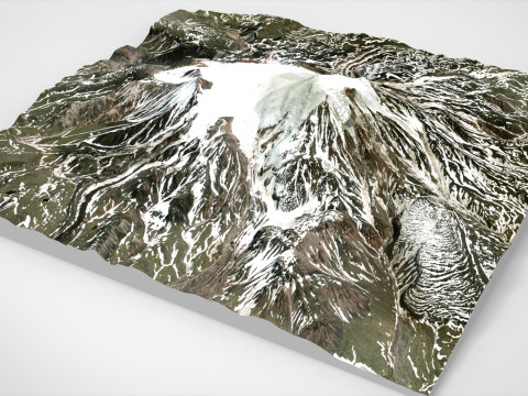 Paesaggio di montagna Vulcano Ichinskaya Sopka Penisola di Kamchatka Modello 3D