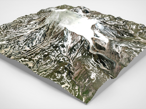 Paesaggio di montagna Vulcano Ichinskaya Sopka Penisola di Kamchatka Modello 3D