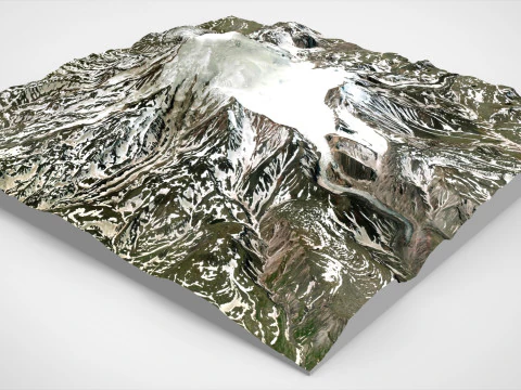 Paesaggio di montagna Vulcano Ichinskaya Sopka Penisola di Kamchatka Modello 3D