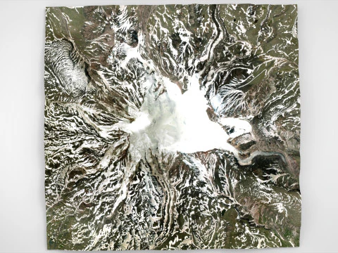 Paesaggio di montagna Vulcano Ichinskaya Sopka Penisola di Kamchatka Modello 3D