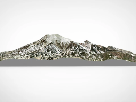 Paesaggio di montagna Vulcano Ichinskaya Sopka Penisola di Kamchatka Modello 3D