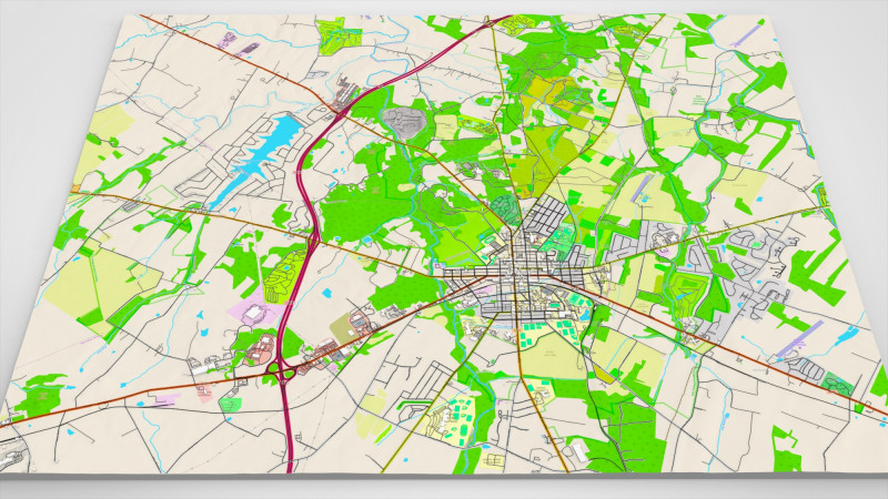 Pemandangan Kota Gettysburg Pennsylvania AS Model 3D .c4d .max .obj .3ds .fbx .stl .blend