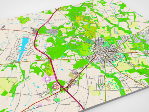 Pemandangan Kota Gettysburg Pennsylvania AS Model 3D