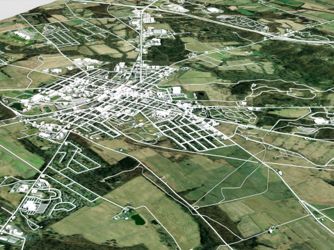 Pemandangan Kota Gettysburg Pennsylvania AS Model 3D