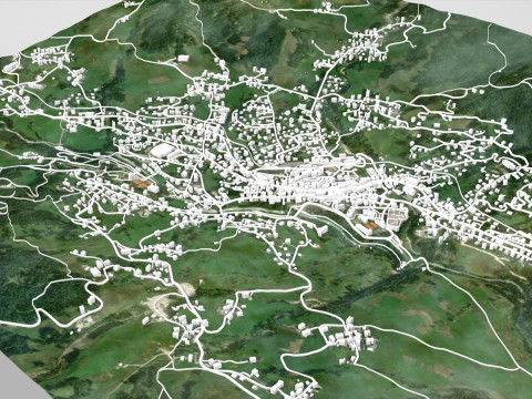 都市景観コルティナ ダンペッツォ イタリア 3Dモデル