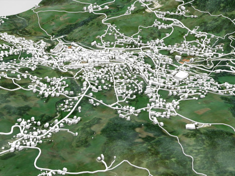 都市景観コルティナ ダンペッツォ イタリア 3Dモデル