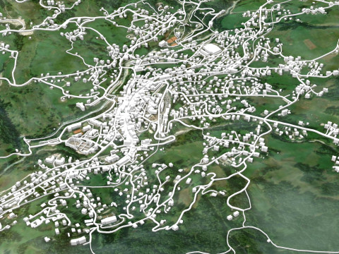都市景観コルティナ ダンペッツォ イタリア 3Dモデル