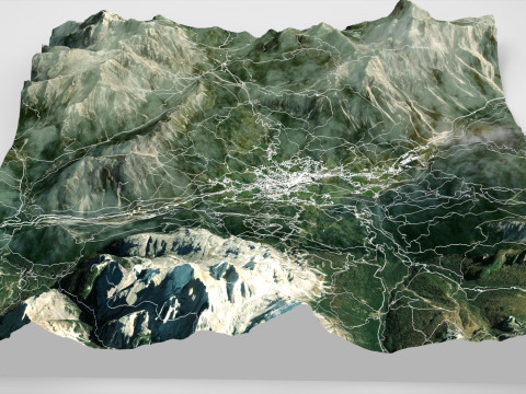 Stadtbild Cortina d Ampezzo Italien 3D Modell