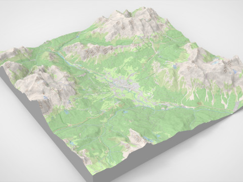 Stadtbild Cortina d Ampezzo Italien 3D Modell