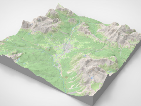 Stadtbild Cortina d Ampezzo Italien 3D Modell