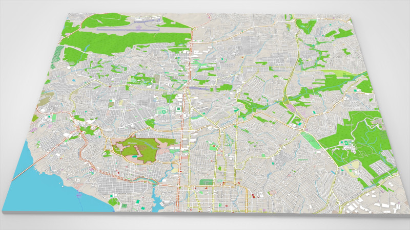 Stadsgezicht Manaus Brazili&euml; 3D Model .c4d .max .obj .3ds .fbx .stl .blend 