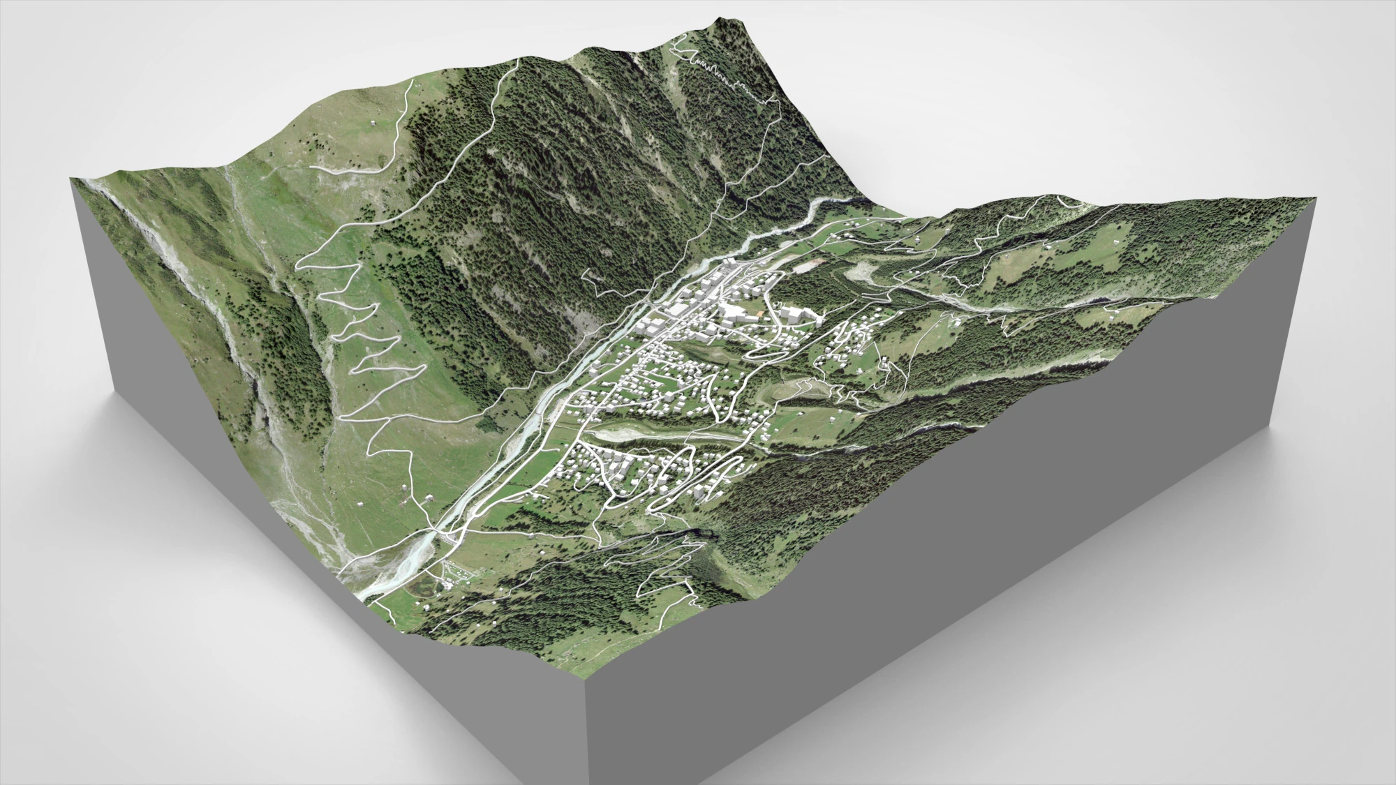 Paesaggio urbano Zinal Svizzera Modello 3D .c4d .max .obj .3ds .fbx .stl .blend