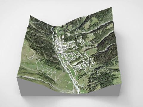 Paesaggio urbano Zinal Svizzera Modello 3D