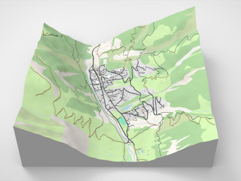 Stadsgezicht Zinal Zwitserland 3D Model