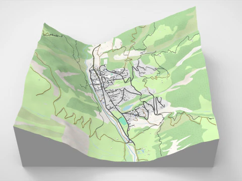 Paesaggio urbano Zinal Svizzera Modello 3D