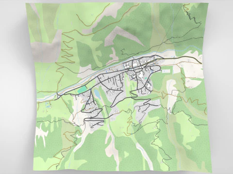 Paesaggio urbano Zinal Svizzera Modello 3D