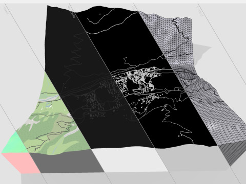 Stadsgezicht Zinal Zwitserland 3D Model