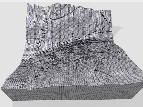 Stadsgezicht Zinal Zwitserland 3D Model