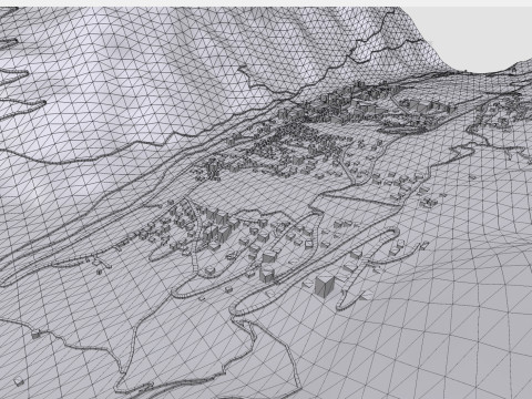 Stadsgezicht Zinal Zwitserland 3D Model