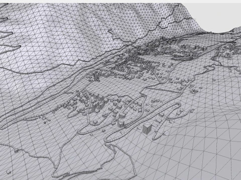 Paesaggio urbano Zinal Svizzera Modello 3D