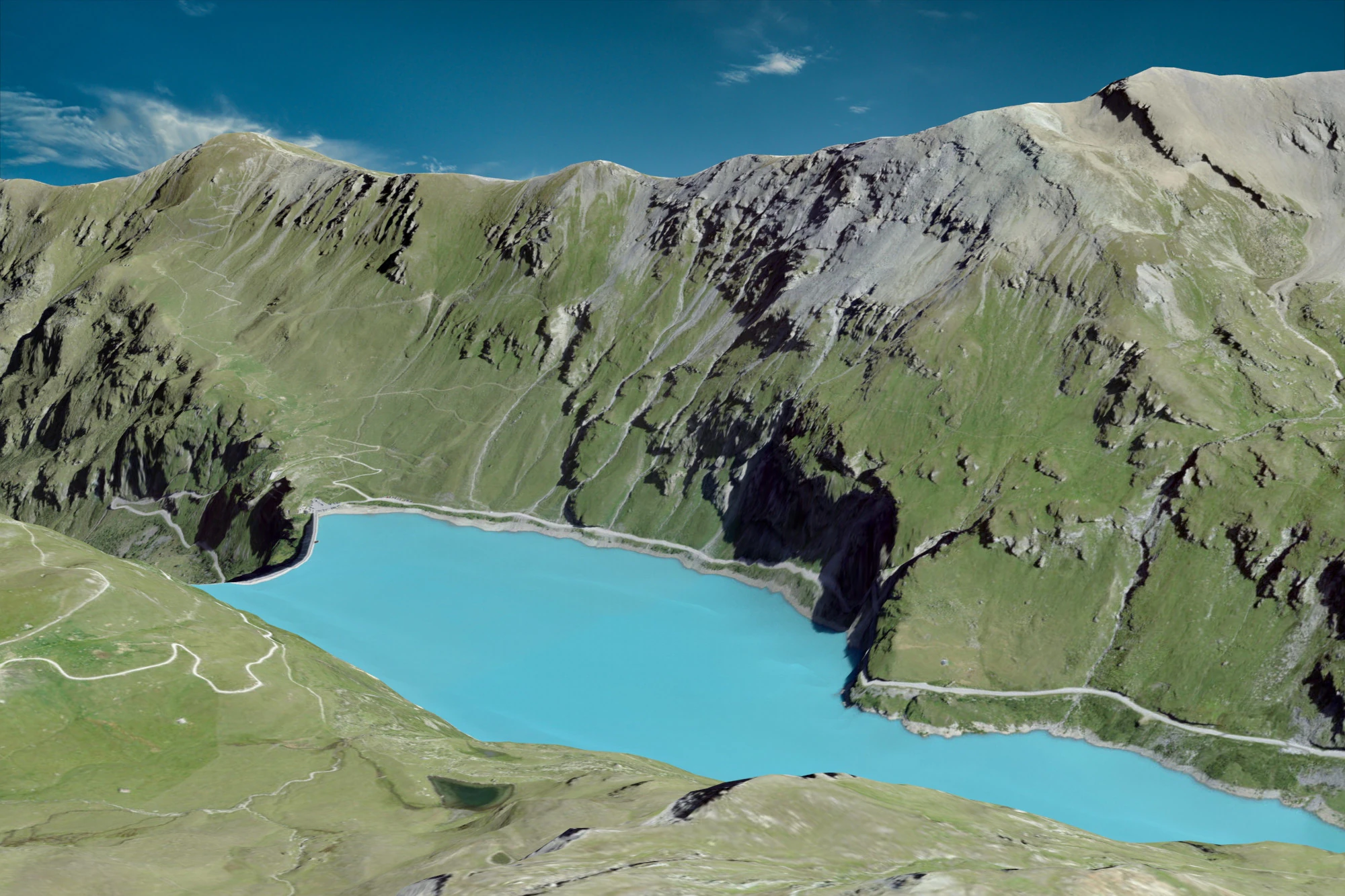 Lago di Moiry Grimentz Svizzera Modello 3D .c4d .max .obj .3ds .fbx .stl .blend 