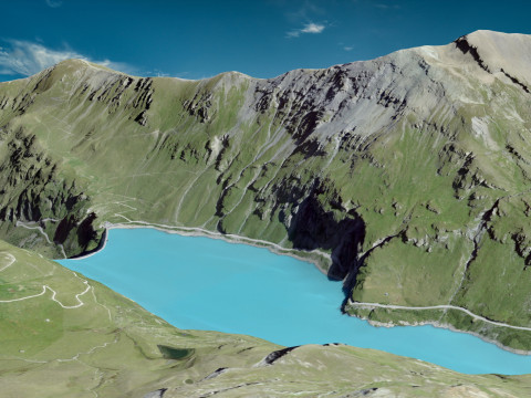 Lac de Moiry Grimentz Schweiz 3D Modell