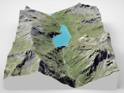 Lago di Moiry Grimentz Svizzera Modello 3D