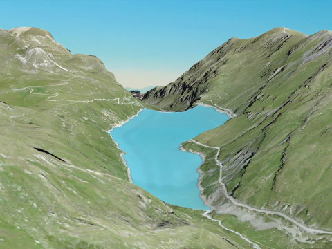 Lago di Moiry Grimentz Svizzera Modello 3D