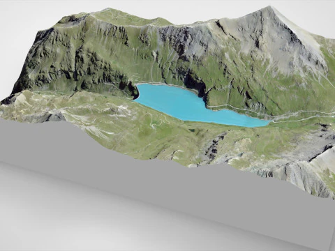 Lago di Moiry Grimentz Svizzera Modello 3D