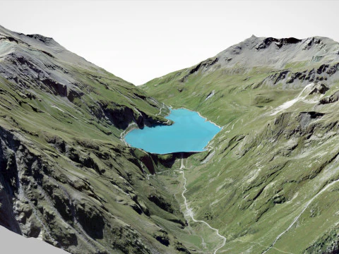 Lago di Moiry Grimentz Svizzera Modello 3D