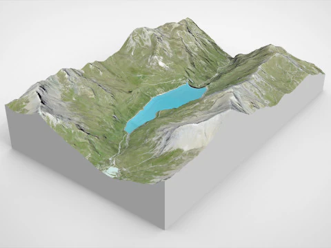 Lago di Moiry Grimentz Svizzera Modello 3D