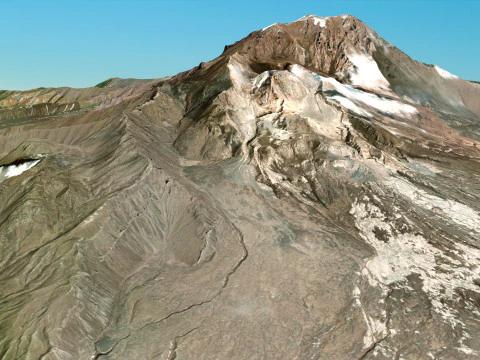 Vulcano Shiveluch Penisola di Kamchatka Modello 3D